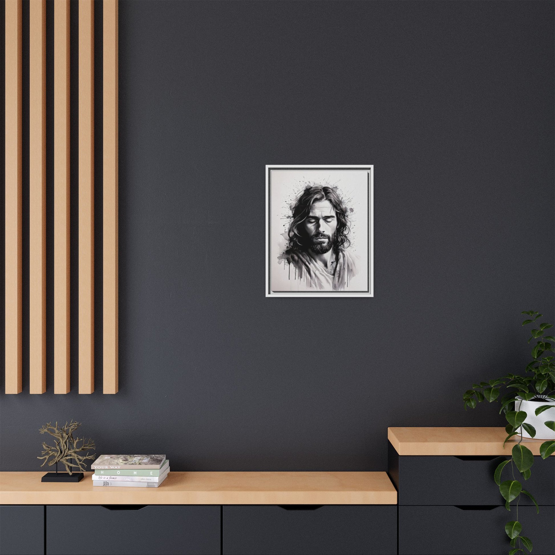 Faces of Christ | Prayer - Framed Matte Canvas Art Print. 2 of 4
