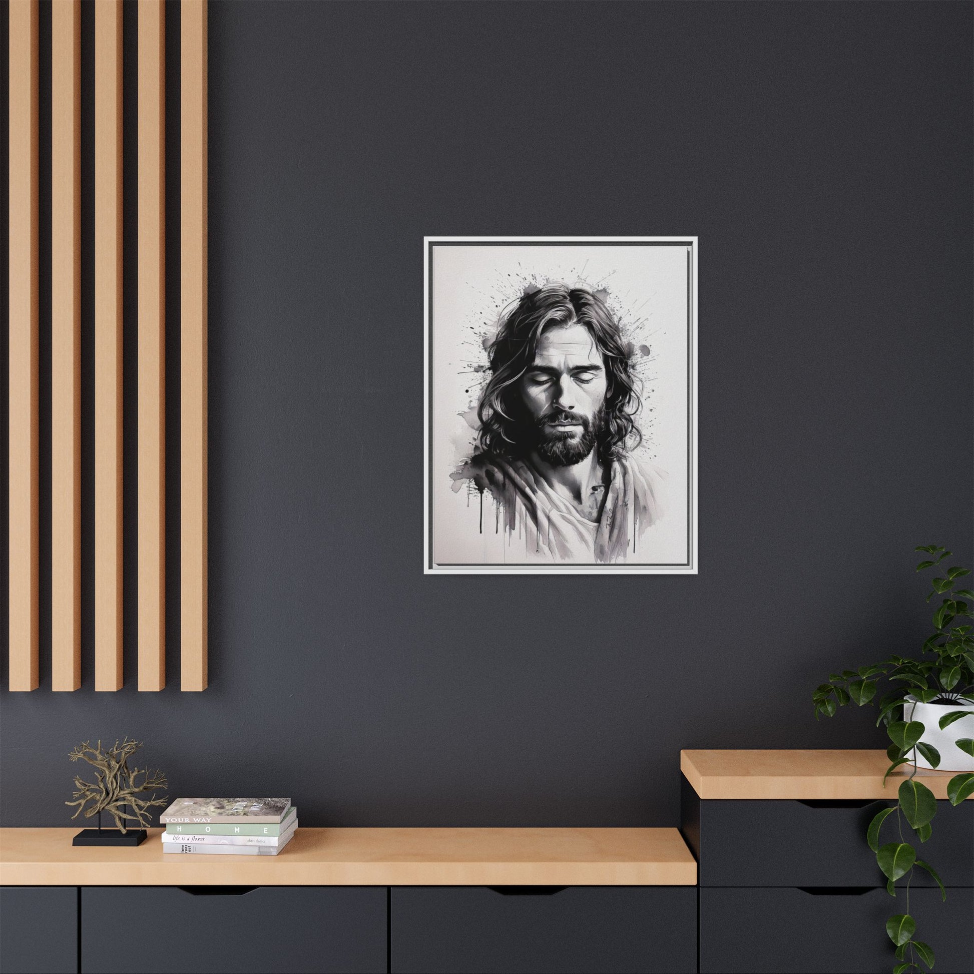Faces of Christ | Prayer - Framed Matte Canvas Art Print. 2 of 4