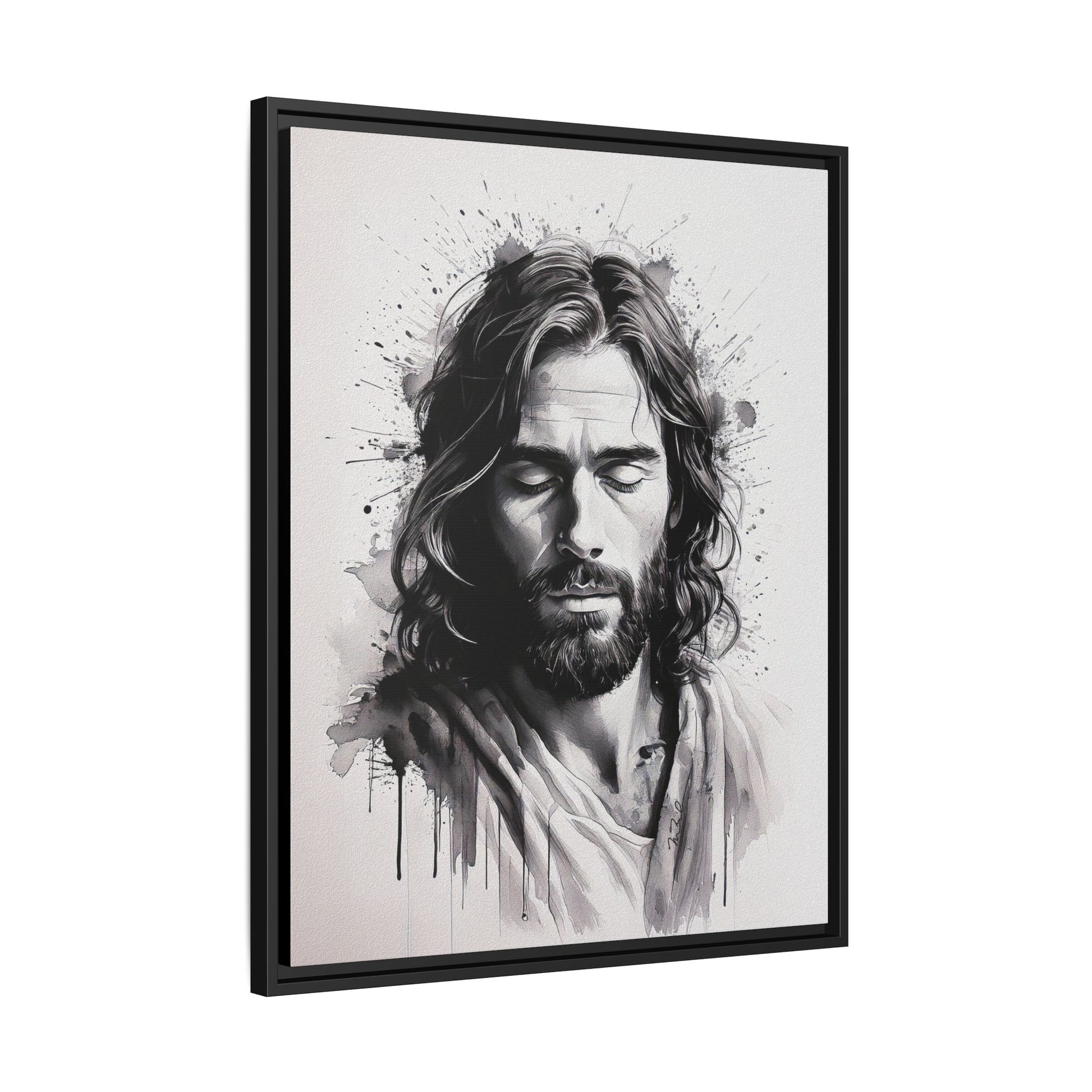 Faces of Christ | Prayer - Framed Matte Canvas Art Print. 2 of 4
