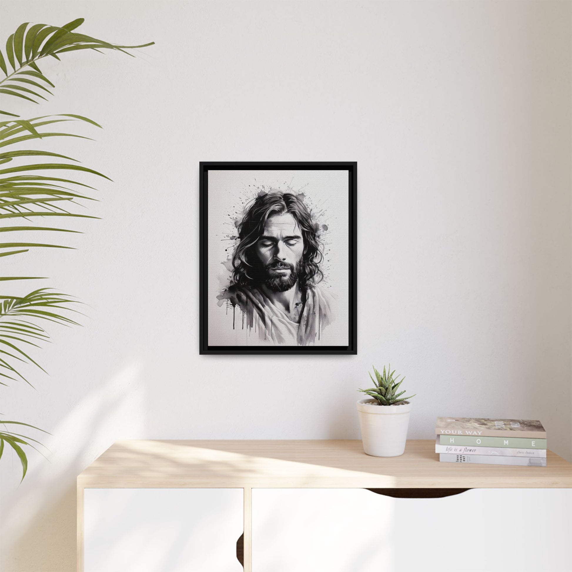 Faces of Christ | Prayer - Framed Matte Canvas Art Print. 2 of 4