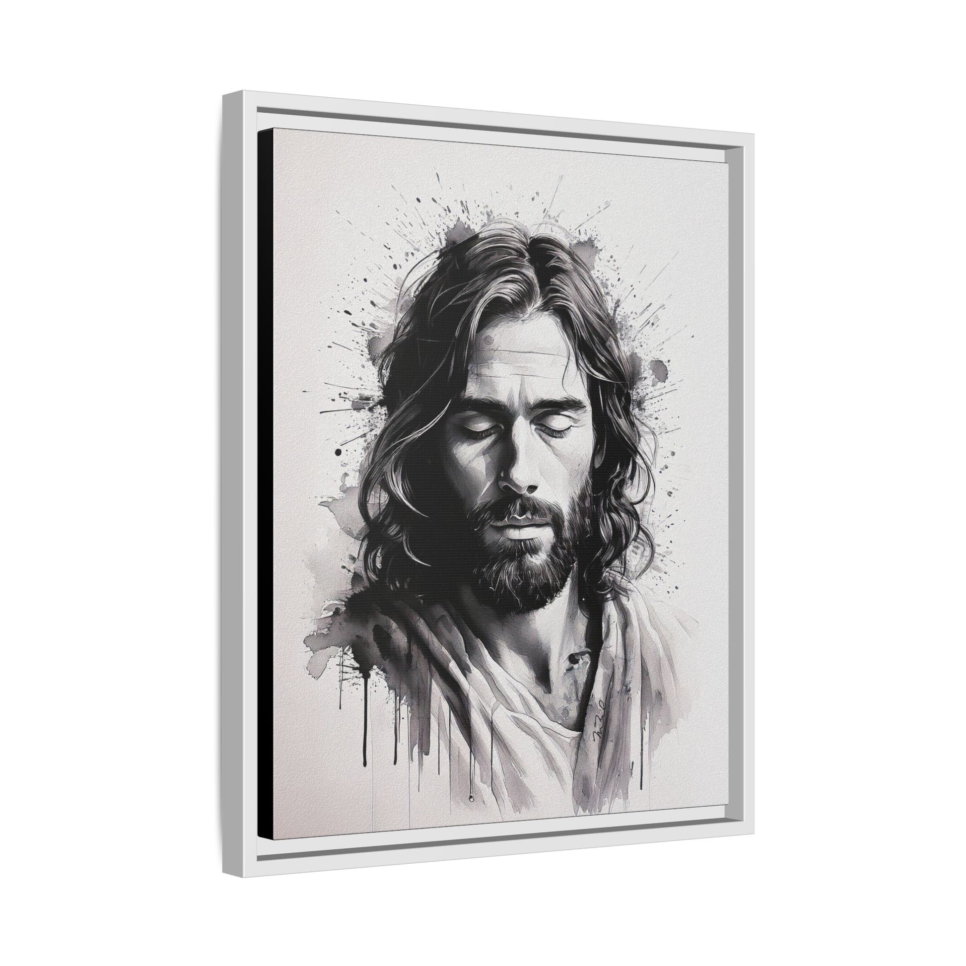 Faces of Christ | Prayer - Framed Matte Canvas Art Print. 2 of 4