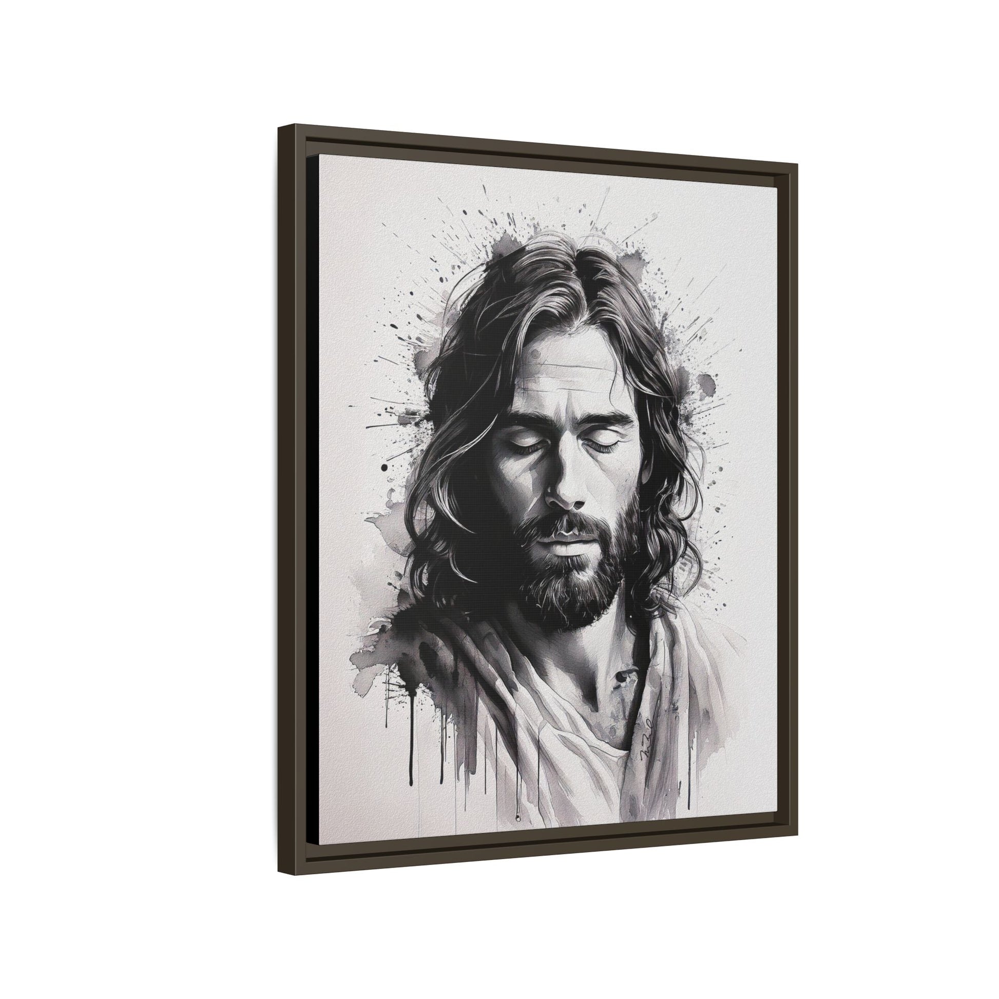 Faces of Christ | Prayer - Framed Matte Canvas Art Print. 2 of 4