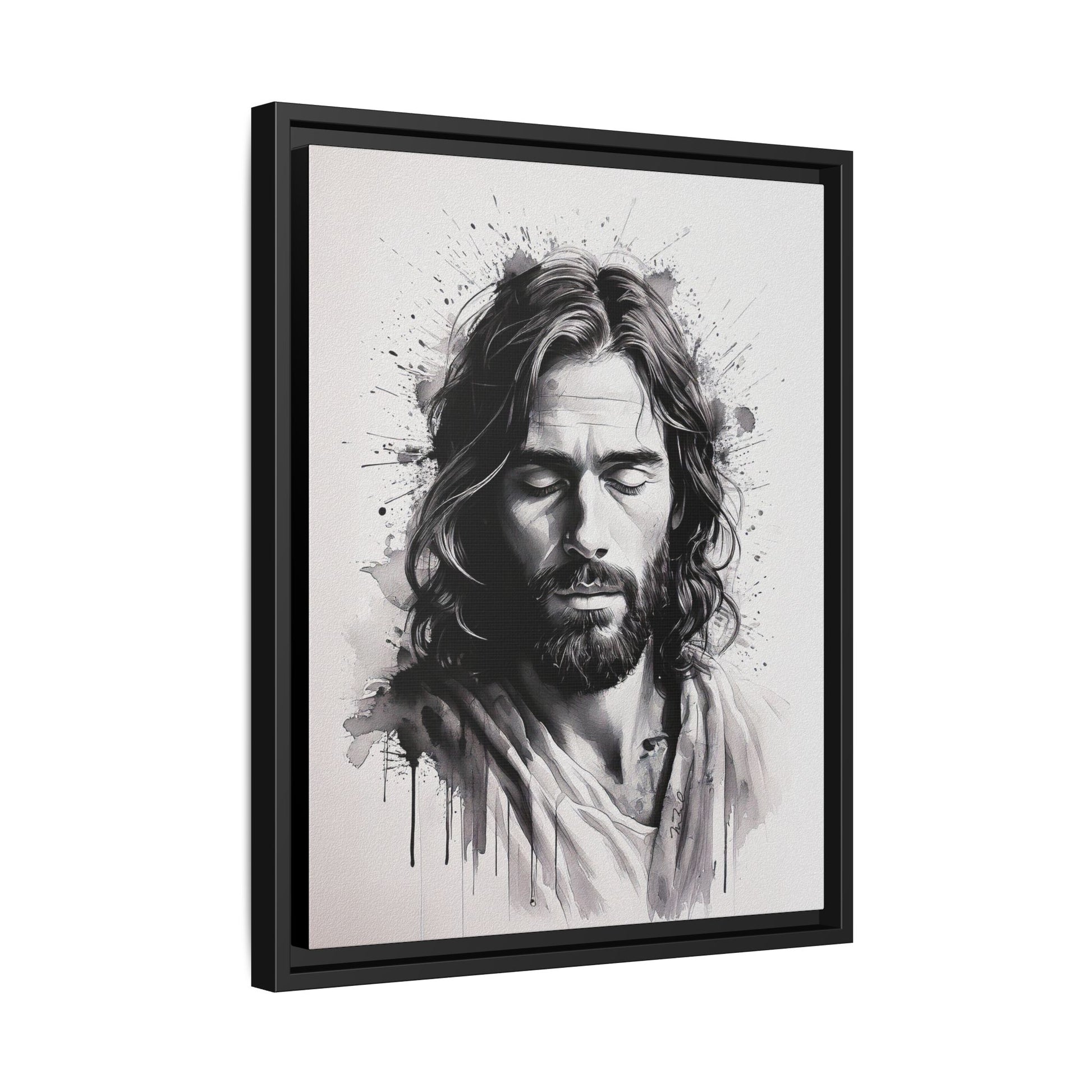 Faces of Christ | Prayer - Framed Matte Canvas Art Print. 2 of 4