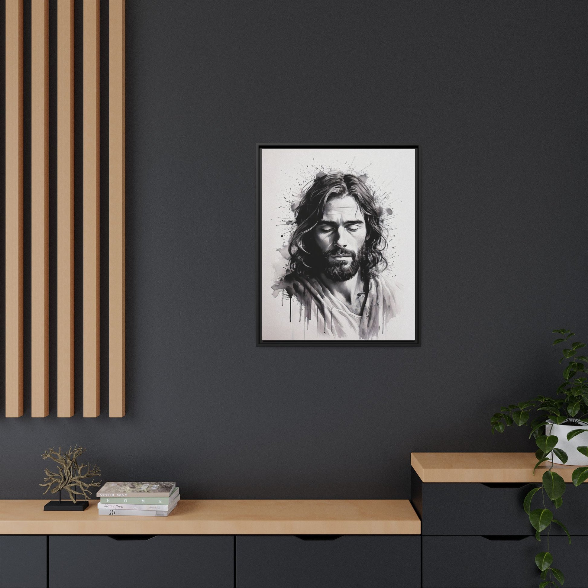 Faces of Christ | Prayer - Framed Matte Canvas Art Print. 2 of 4