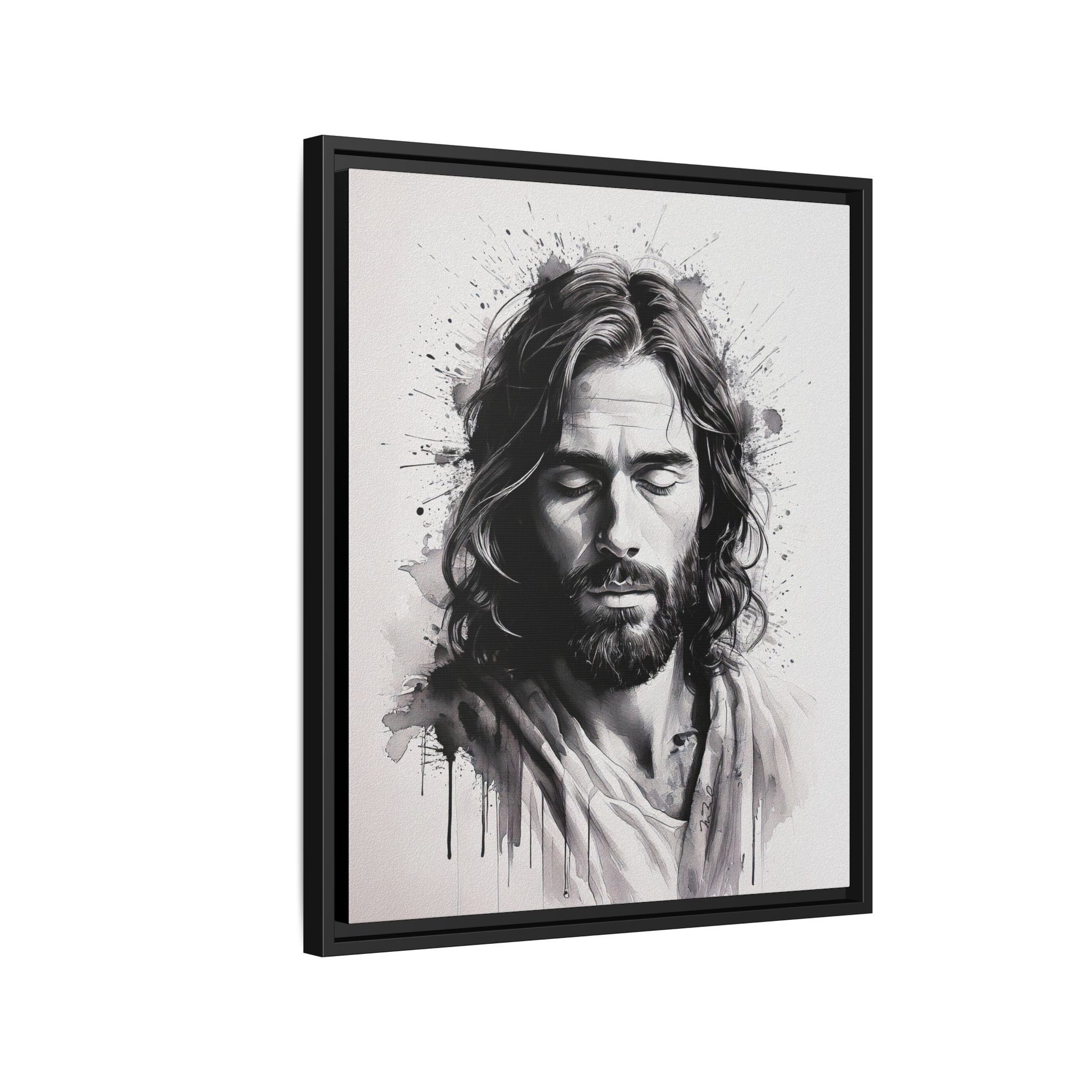 Faces of Christ | Prayer - Framed Matte Canvas Art Print. 2 of 4