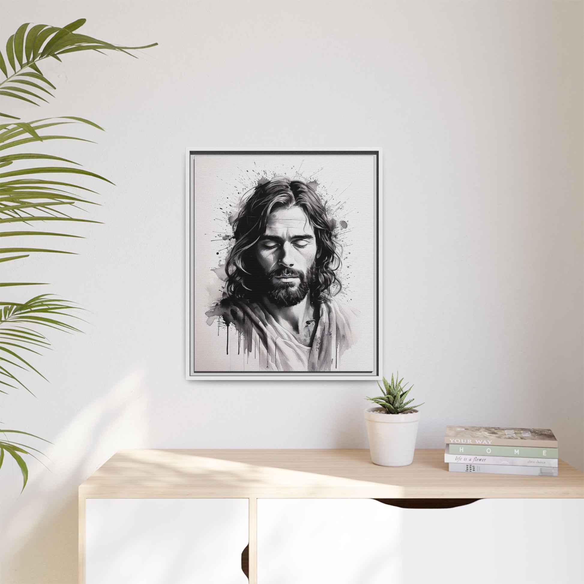 Faces of Christ | Prayer - Framed Matte Canvas Art Print. 2 of 4