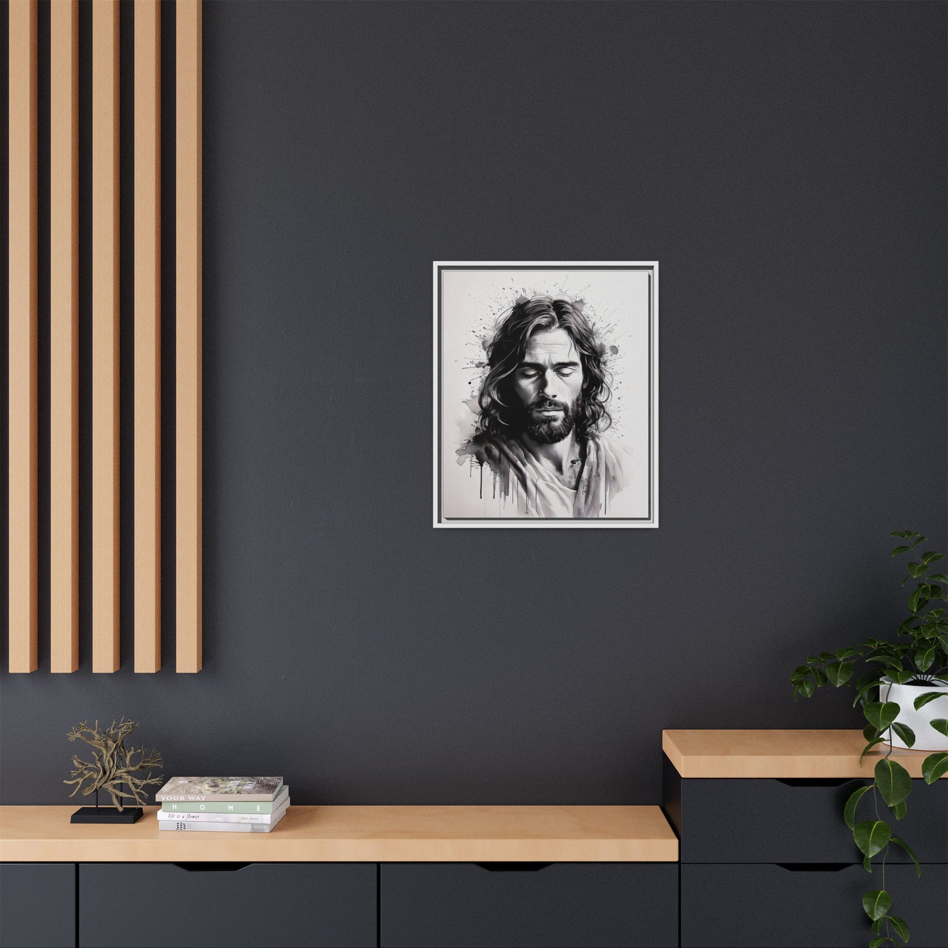 Faces of Christ | Prayer - Framed Matte Canvas Art Print. 2 of 4