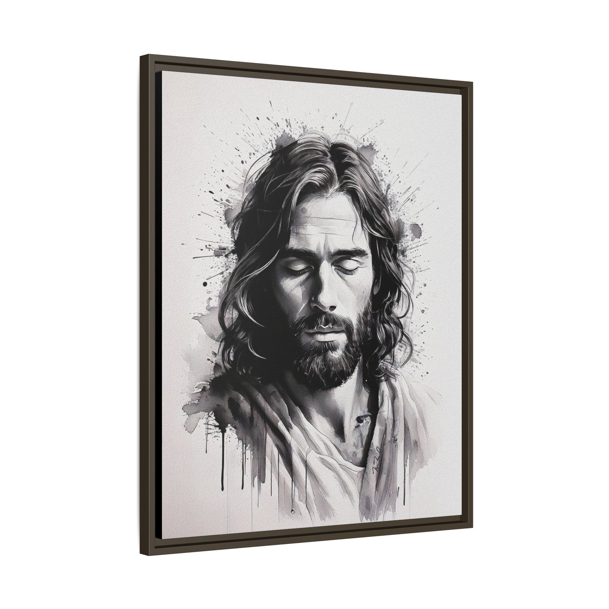 Faces of Christ | Prayer - Framed Matte Canvas Art Print. 2 of 4