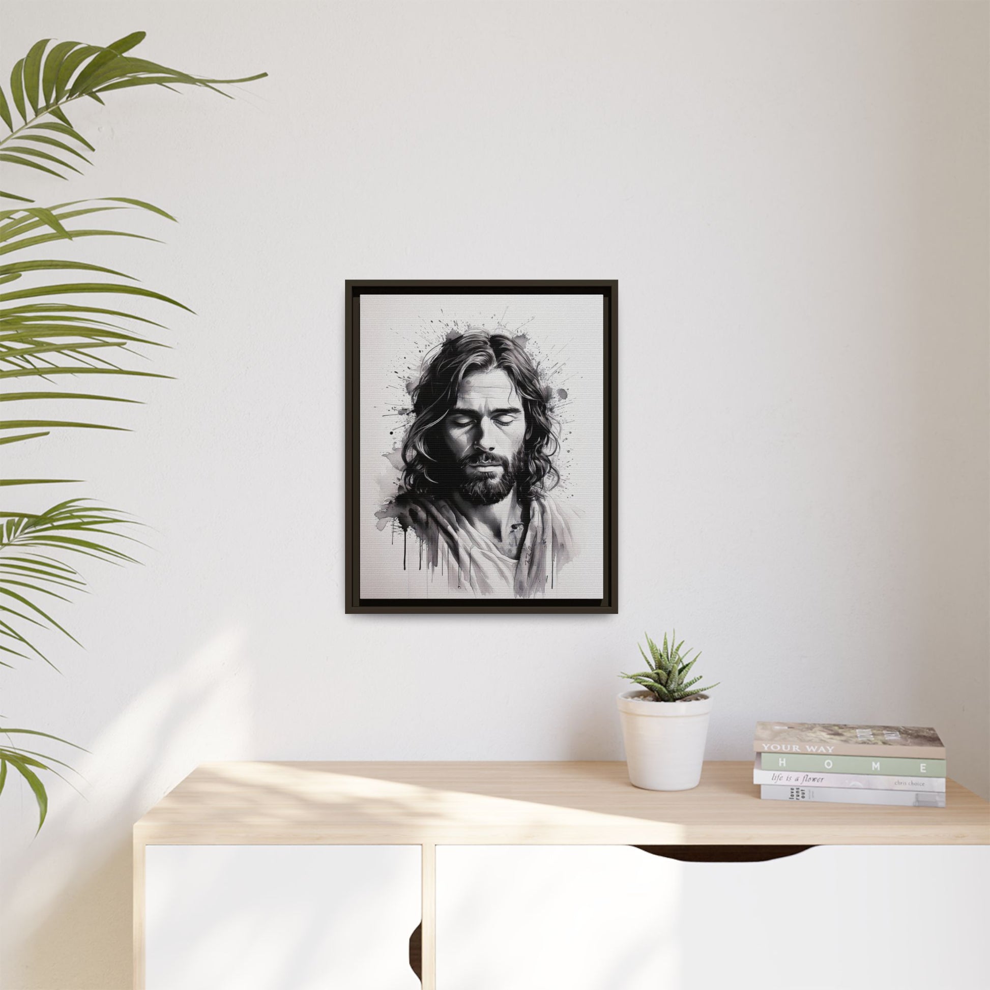 Faces of Christ | Prayer - Framed Matte Canvas Art Print. 2 of 4