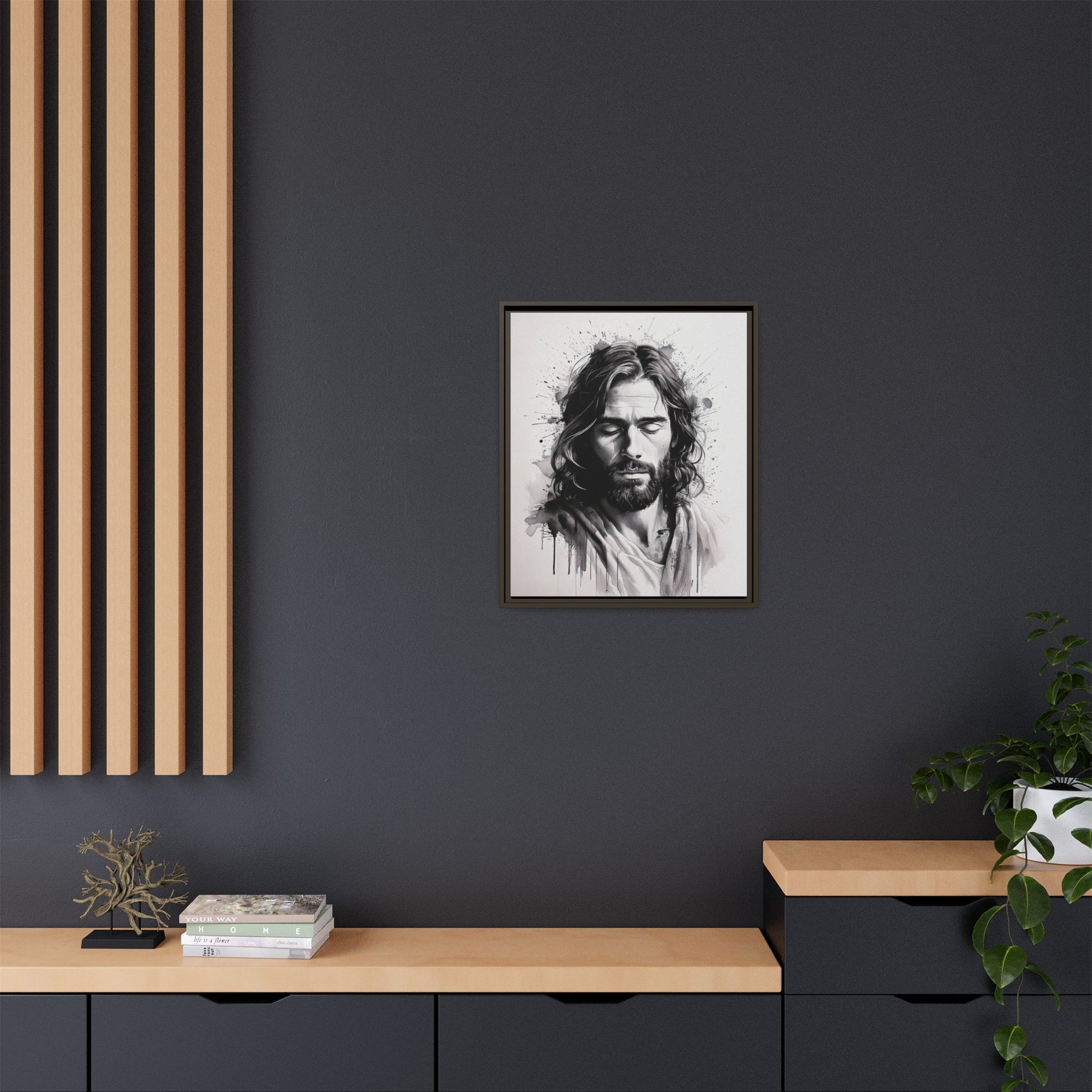 Faces of Christ | Prayer - Framed Matte Canvas Art Print. 2 of 4