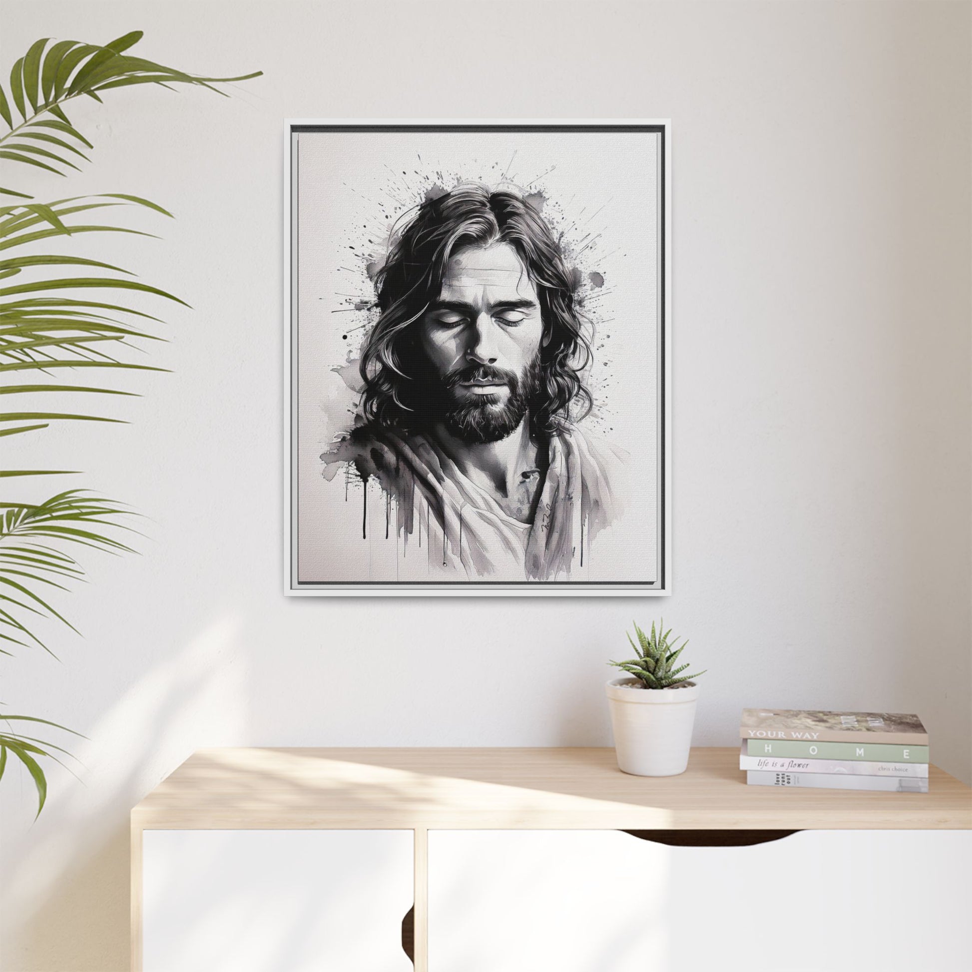Faces of Christ | Prayer - Framed Matte Canvas Art Print. 2 of 4
