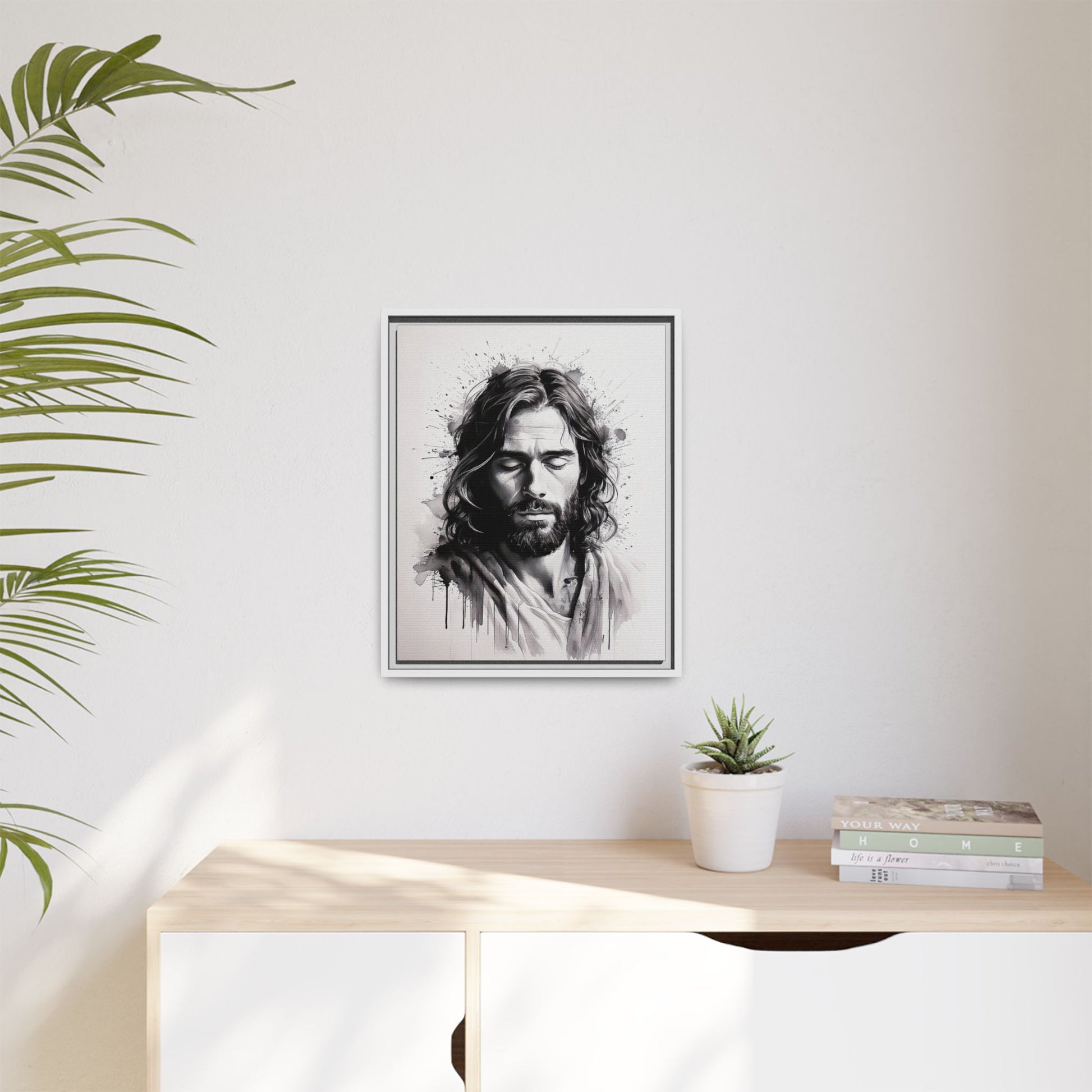 Faces of Christ | Prayer - Framed Matte Canvas Art Print. 2 of 4