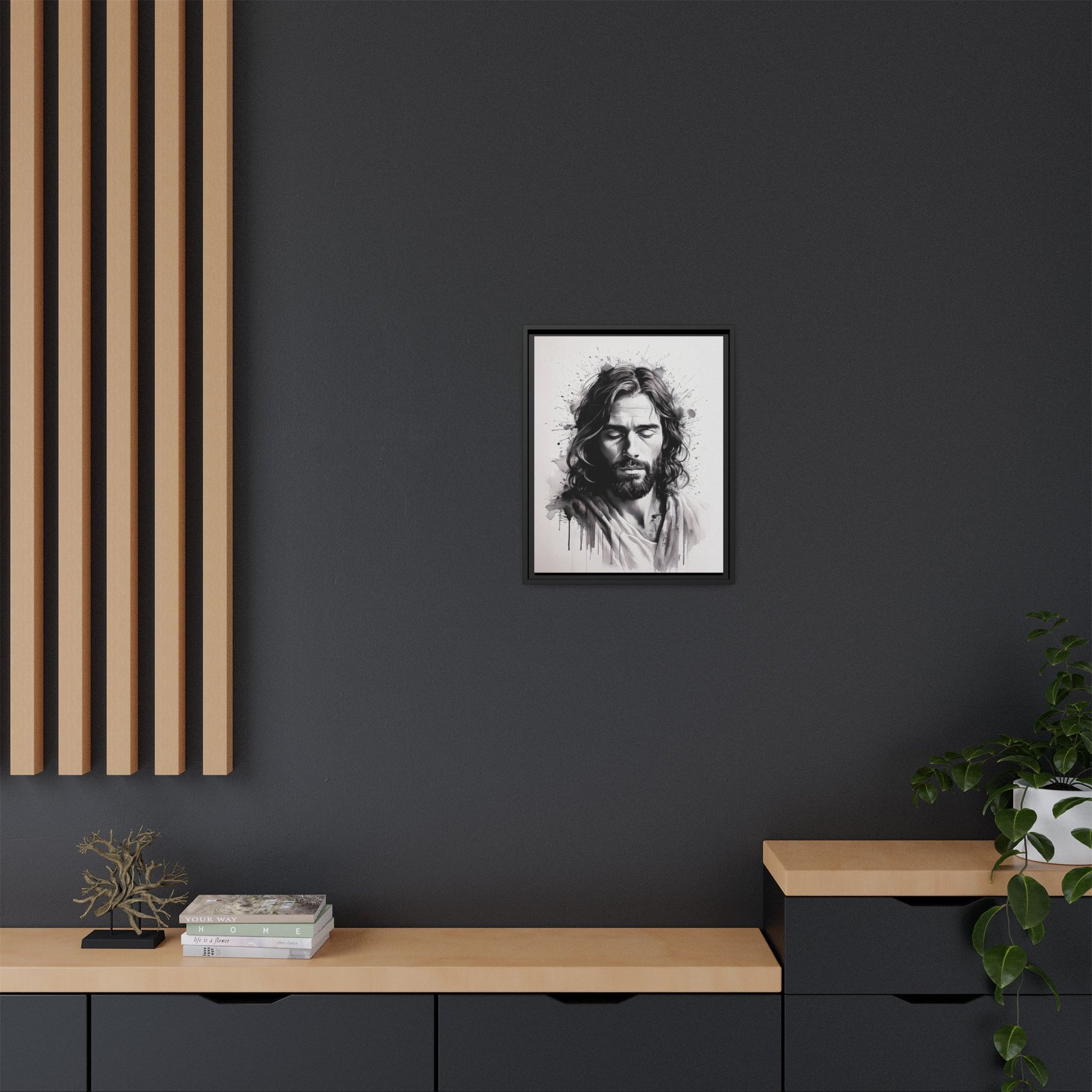Faces of Christ | Prayer - Framed Matte Canvas Art Print. 2 of 4