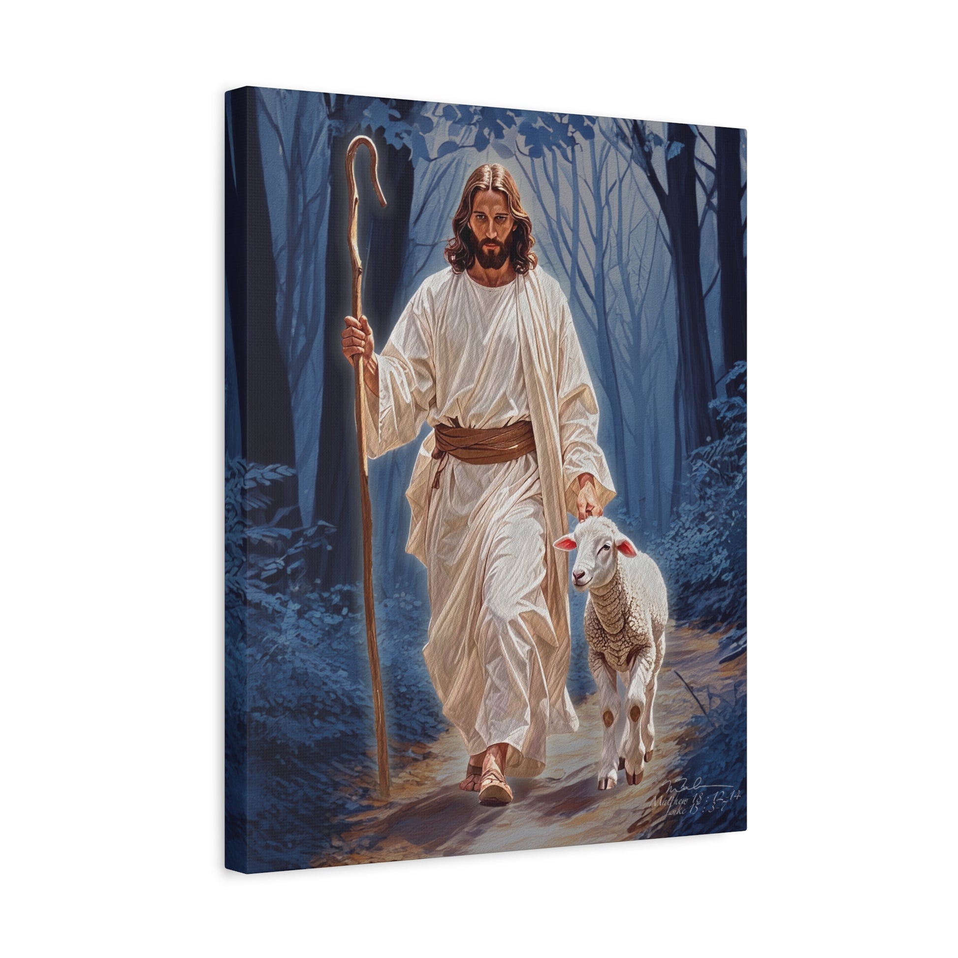 Canvas Wrapped Print of Jesus and the Lost Lamb, Religious Wall Décor, Christian Home Decor, Inspirational Gift for Faith, Easter, Christmas