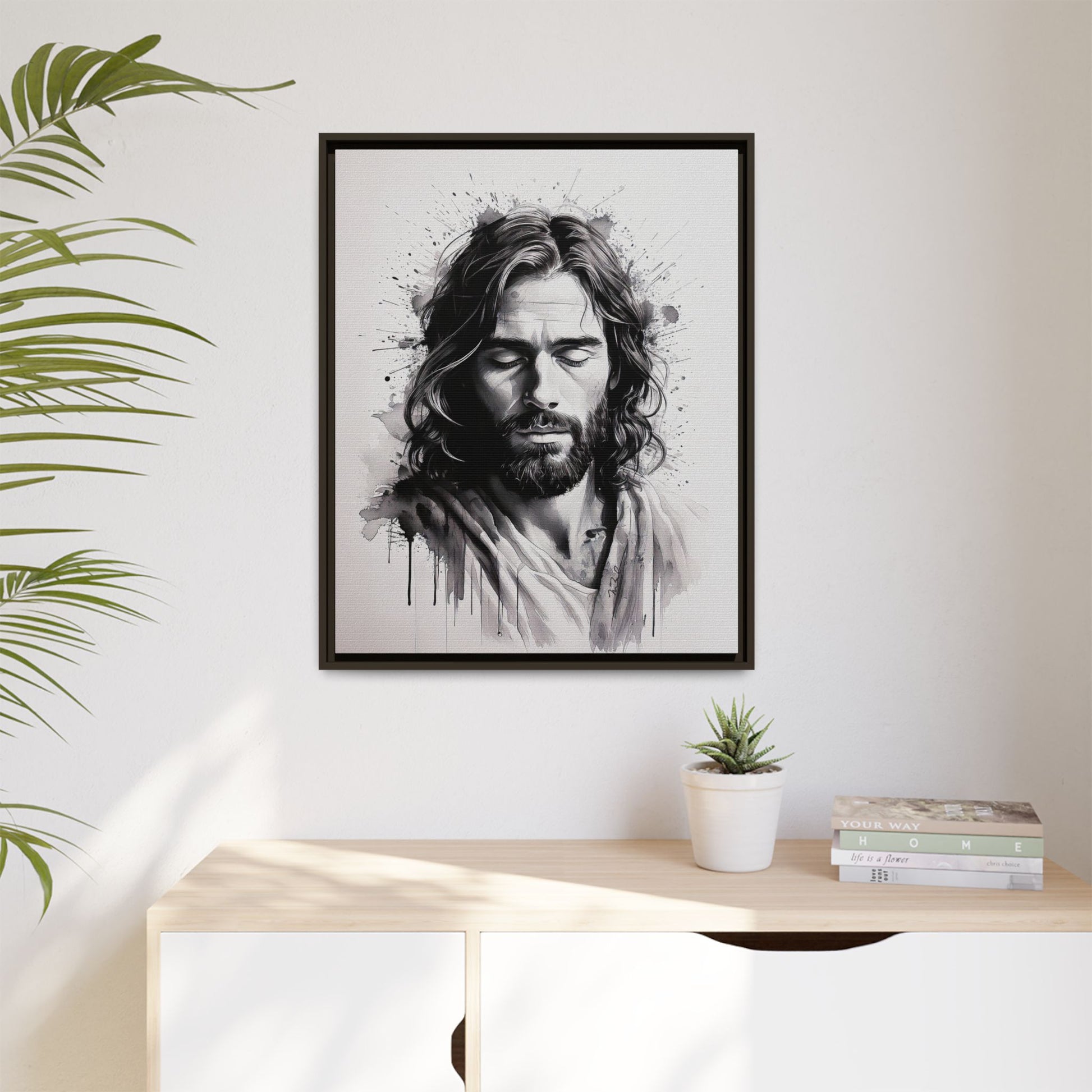 Faces of Christ | Prayer - Framed Matte Canvas Art Print. 2 of 4