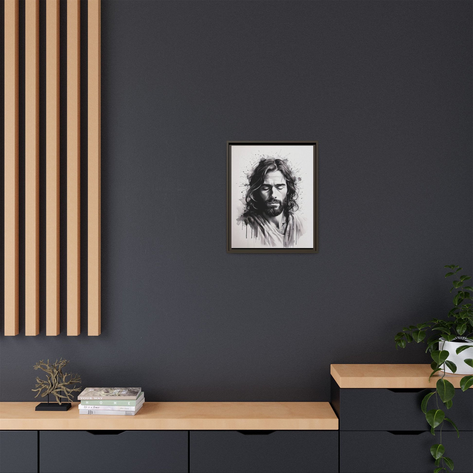 Faces of Christ | Prayer - Framed Matte Canvas Art Print. 2 of 4