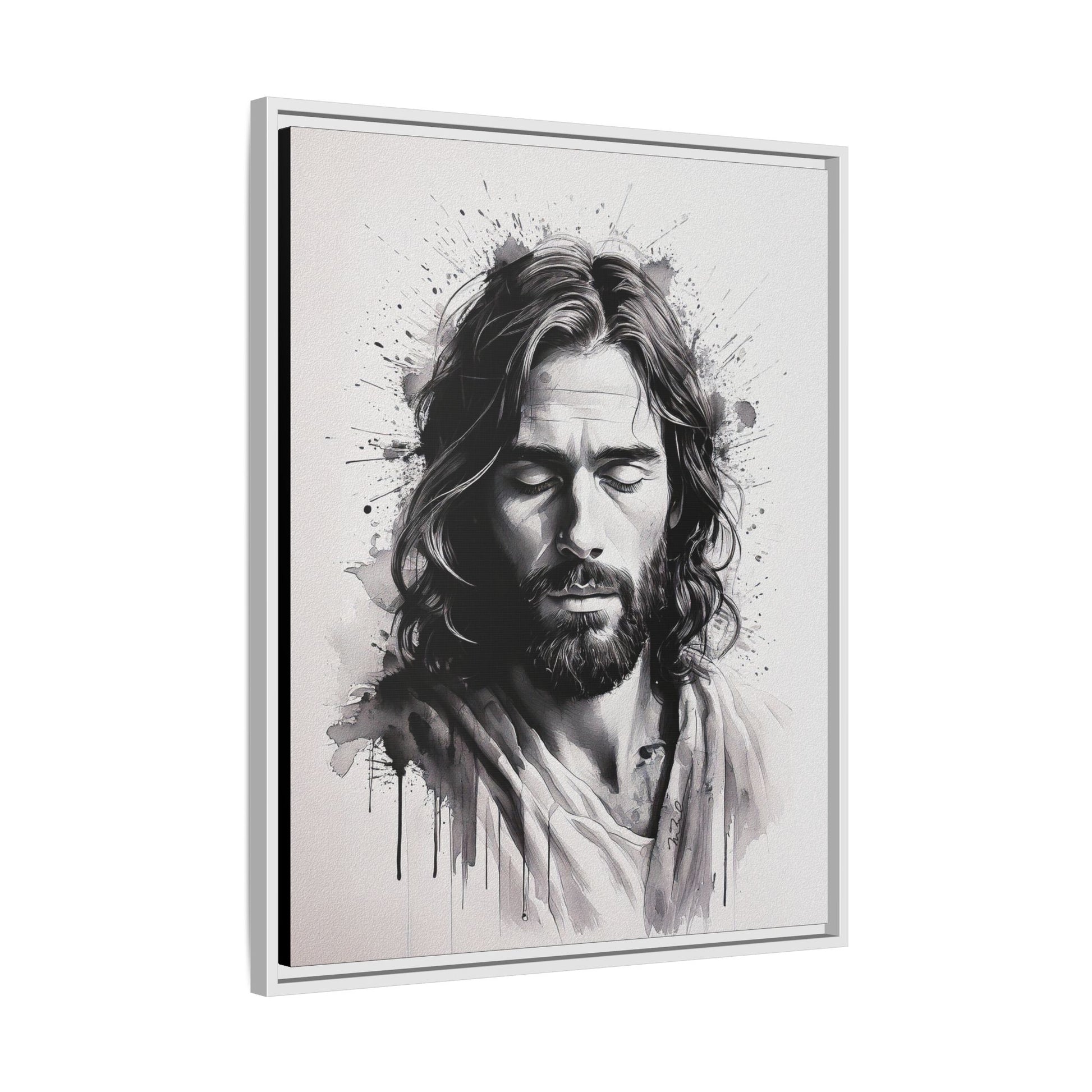 Faces of Christ | Prayer - Framed Matte Canvas Art Print. 2 of 4