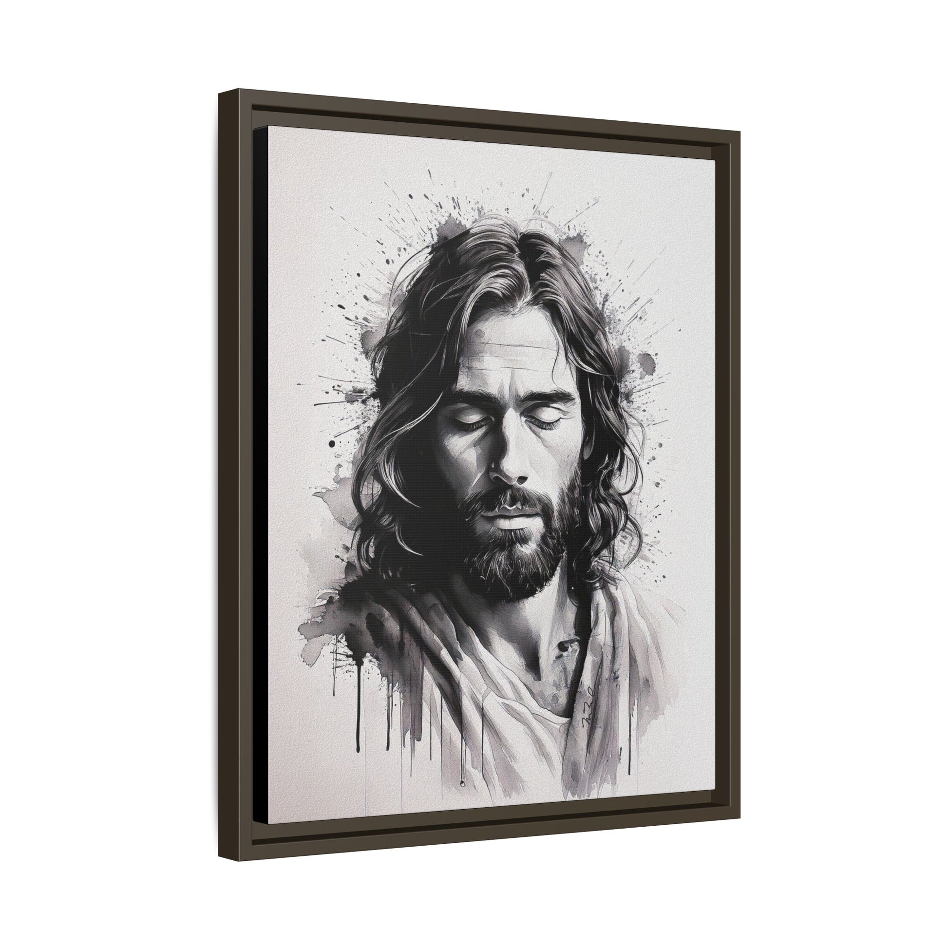 Faces of Christ | Prayer - Framed Matte Canvas Art Print. 2 of 4